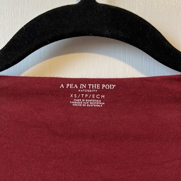 Burgundy form-fitting stretch maternity dress - Picture 3 of 3